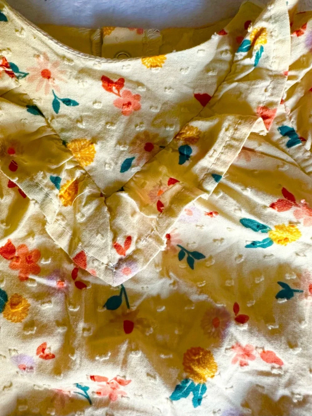 Cat & Jack Cream Floral Baby One-Piece Romper